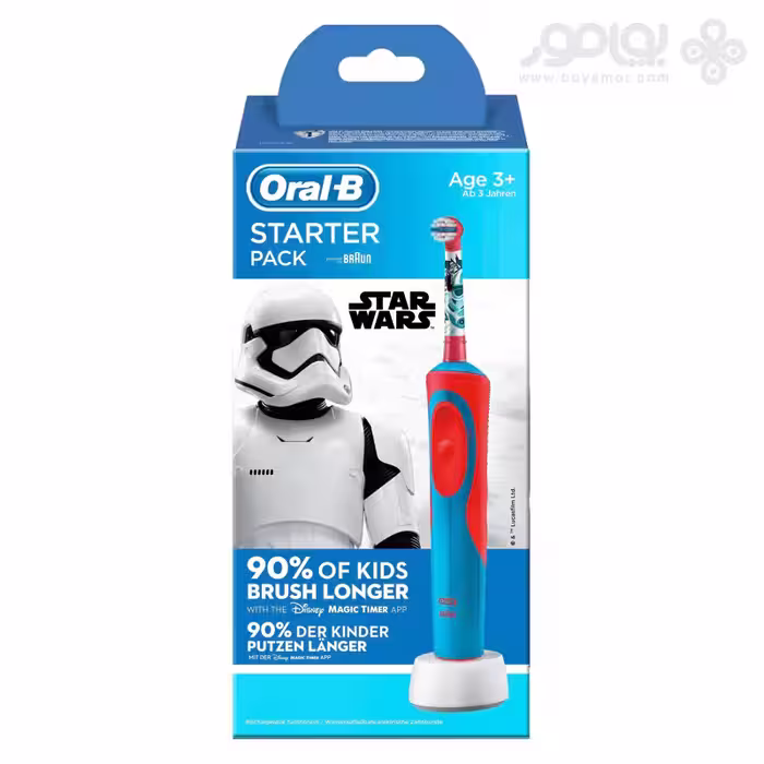 مسواک برقی اورال بی بچگانه مدل STAR WARS استارتر پک با دو یدک