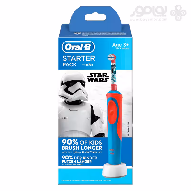 مسواک برقی اورال بی بچگانه مدل STAR WARS استارتر پک با دو یدک