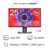 مانیتور استوک 25 اینچ Dell UltraSharp U2520D رزولوشن 2k