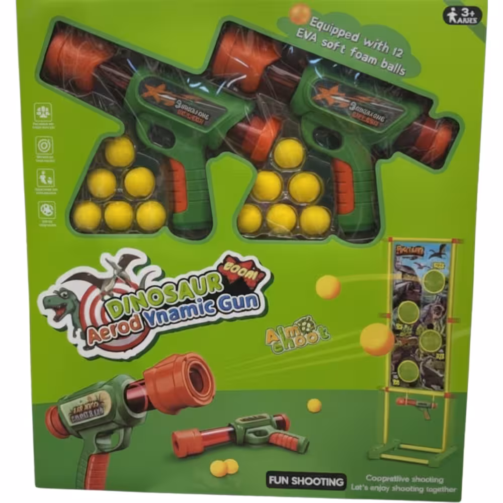 تفنگ تیر فومی کودک با سیبل اردک و دایناسور کد A118 و A119