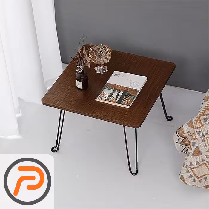 میز پایه تاشو 60*60 گردویی