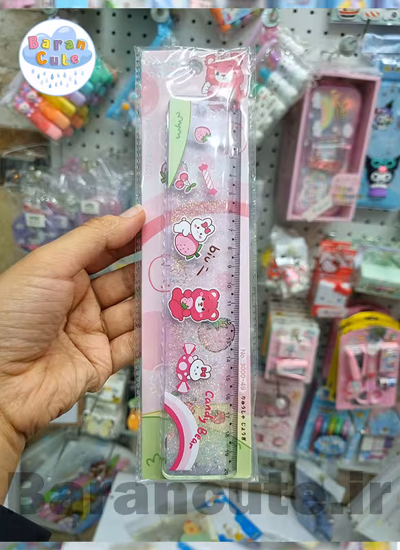 خط کش فانتزی اکواریومی طرح خرس توت فرنگی