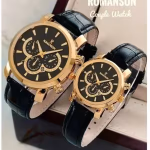 ساعت رومانسون بندچرم ست