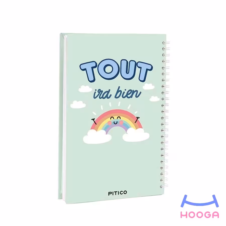 دفتر جلد سخت سری فرانسه طرح رنگین کمان