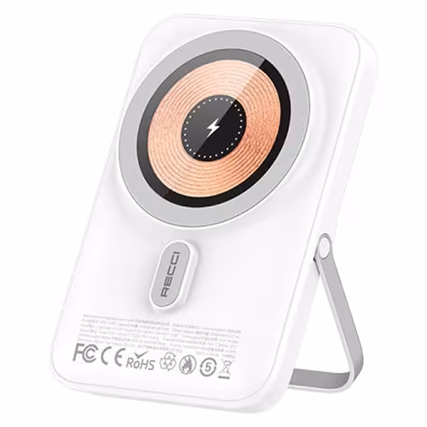 پاوربانک بی سیم مگنتی 10000 میلی آمپر رسی مدل RPB-W08