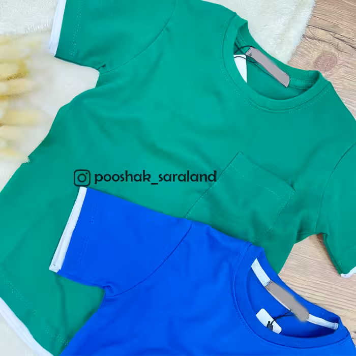 تیشرت بچگانه جیب دار طرح بیسیک 3 تا 7 سال