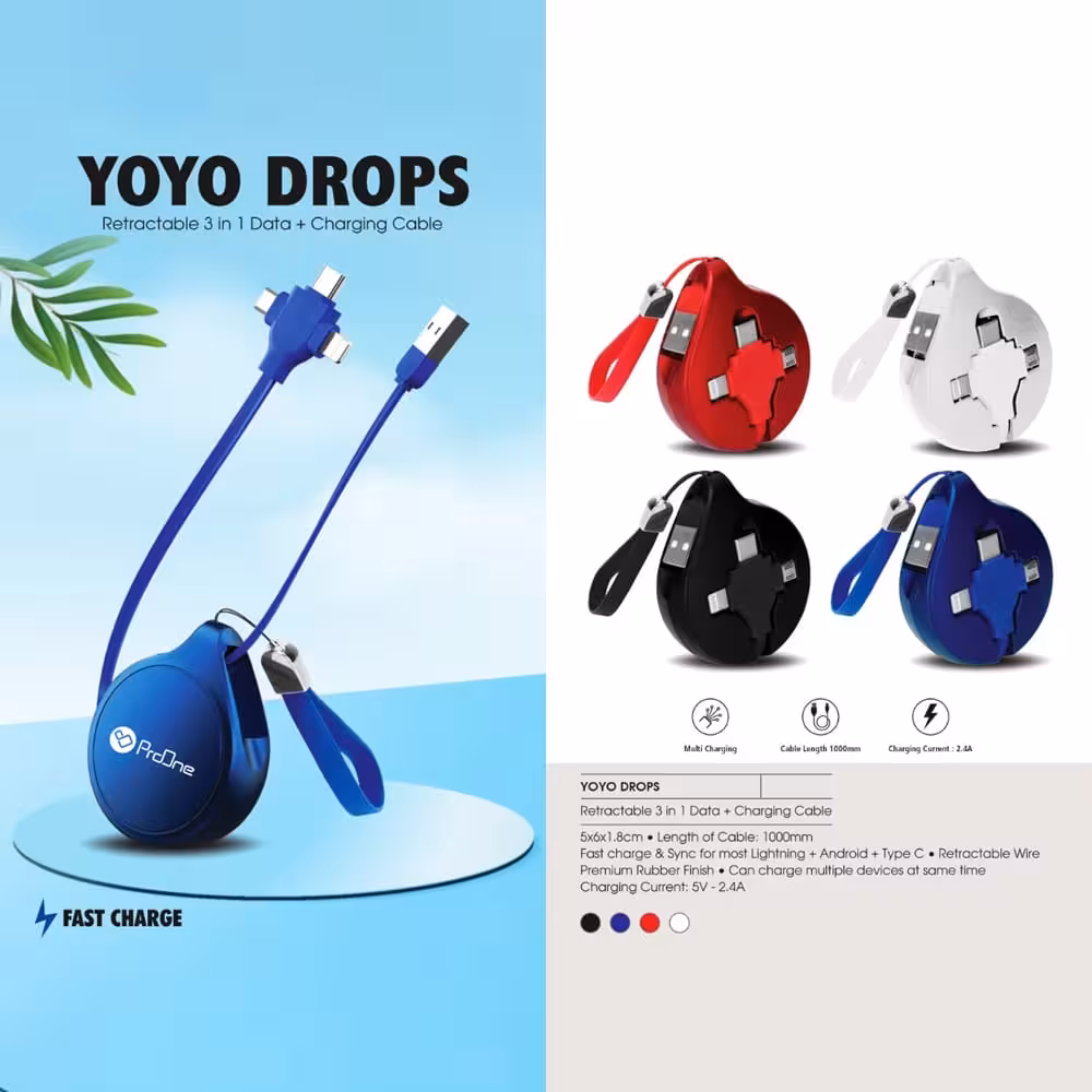 کابل تبدیل سه کاره ProOne مدل PCC108R – سفید