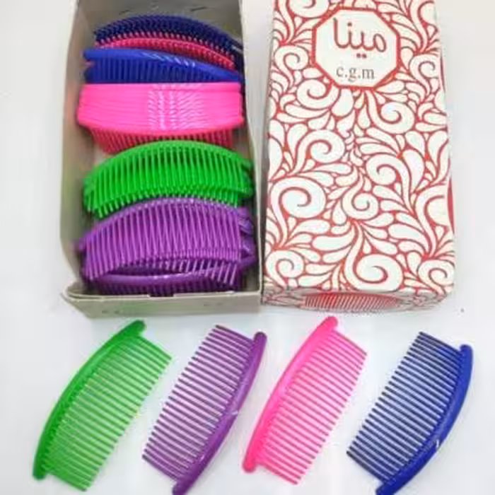 شانه زلفی دمدار رنگی کوچک