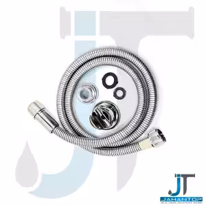 شیلنگ توالت فنری ریزبافت برنجی کروم مات