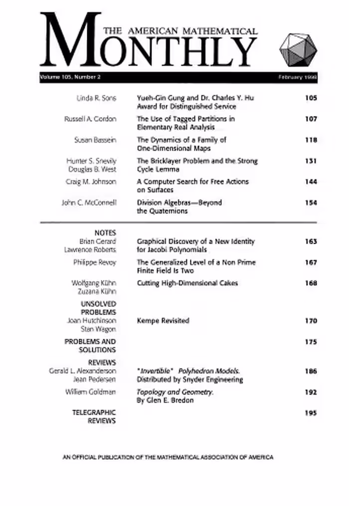 خرید و دانلود نسخه کامل کتاب American Mathematical Monthly, volume 105, number 2, February 1998