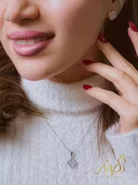 نیم ست جواهری آویز و گوشواره نقره عیار 925 کد N_4444