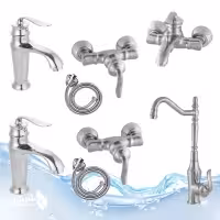 ست 8عددی شیرآلات اهرمی مدل بامبو کروم مات