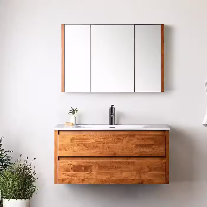 کابینت و روشویی طرح چوب سانتاروسا SantaRosa ابعاد 46 * 100 سانتیمتر