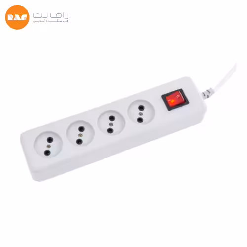 چهار خانه بدون ارت با کلید با کابل 5 متری مدل نیک