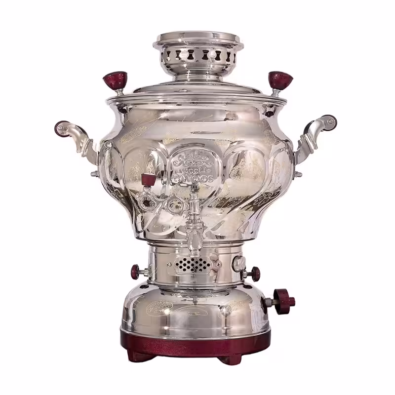 سماور گازی طاووس مدل خمره ای کد 2-103 گنجایش 6 لیتر