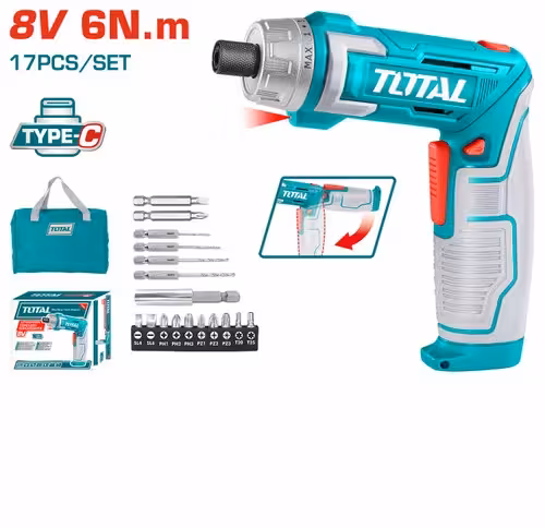 پیچ گوشتی شارژی توتال مدل TSDLI08025