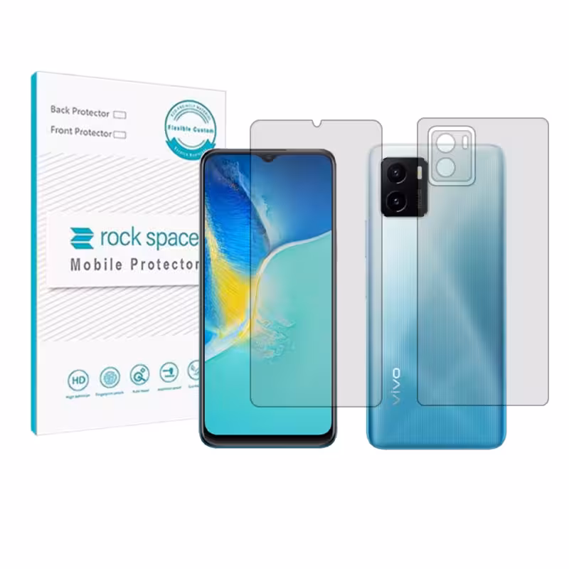 محافظ صفحه نمایش شفاف راک اسپیس مدل HyGEL مناسب برای گوشی موبایل ویوو Y15s به همراه محافظ پشت گوشی - کالاوما