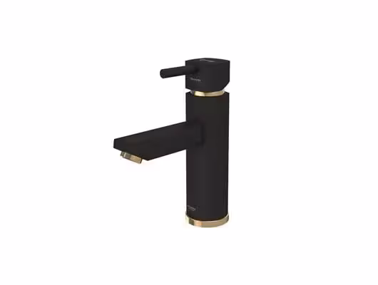 شیر روشویی ثابت مدل یونیک مشکی طلا