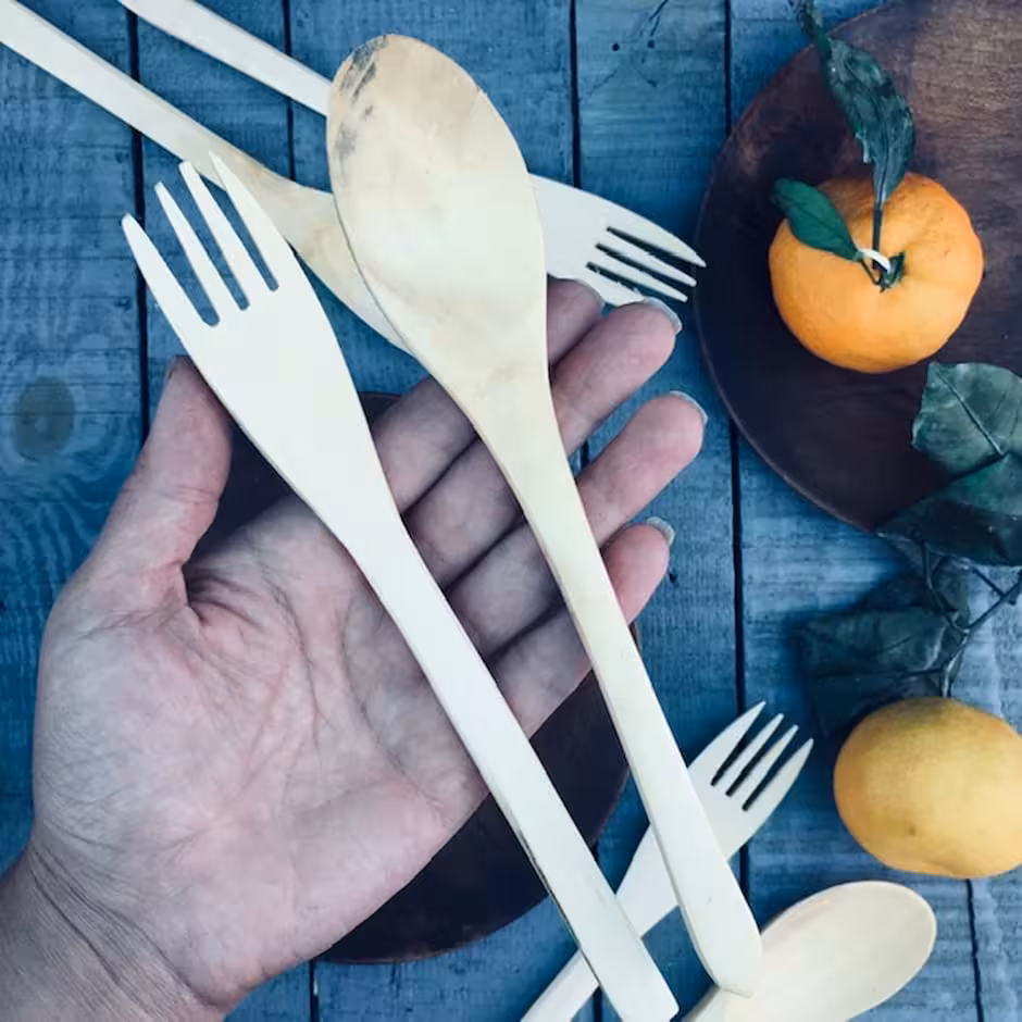 قاشق چنگال چوبی کد 515