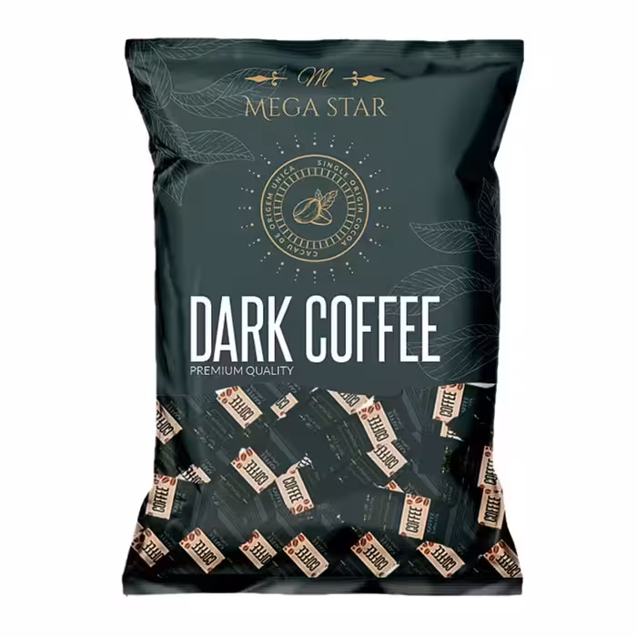 شکلات پذیرایی مگا استار دارک کافی با طعم قهوه یک کیلویی mega star
