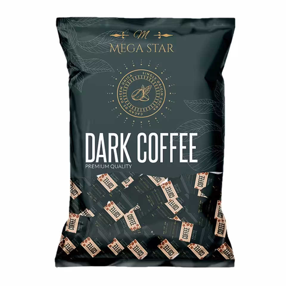 شکلات پذیرایی مگا استار دارک کافی با طعم قهوه یک کیلویی mega star