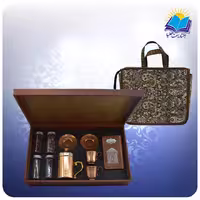 حافظ پالتویی با ست دمنوش مسی با ساک ترمه هدیه کد 90242