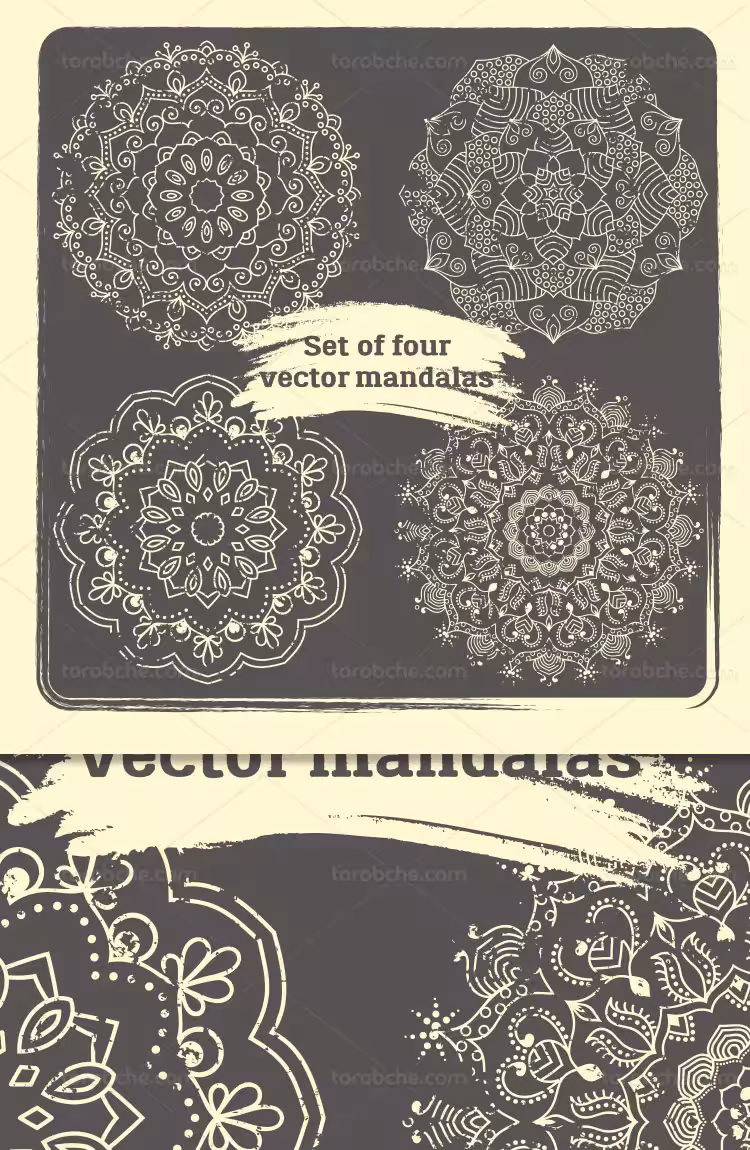 وکتور ماندالا سفید رنگ | گرافیک با طعم تربچه