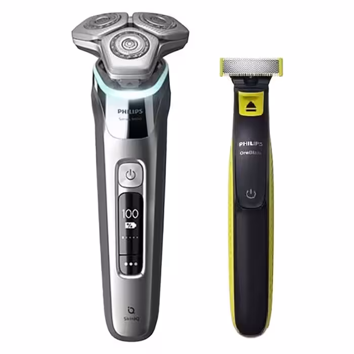 ماشین اصلاح موی صورت و بدن فیلیپس مدل S9985plus به‌همراه خط زن، اصلاح به صورت صفر زن، استفاده به صورت خشک و مرطوب، ضد آب، منبع انرژی باتری، تکنولوژی اصلاح به صورت برش چرخشی، به‌همراه کیف