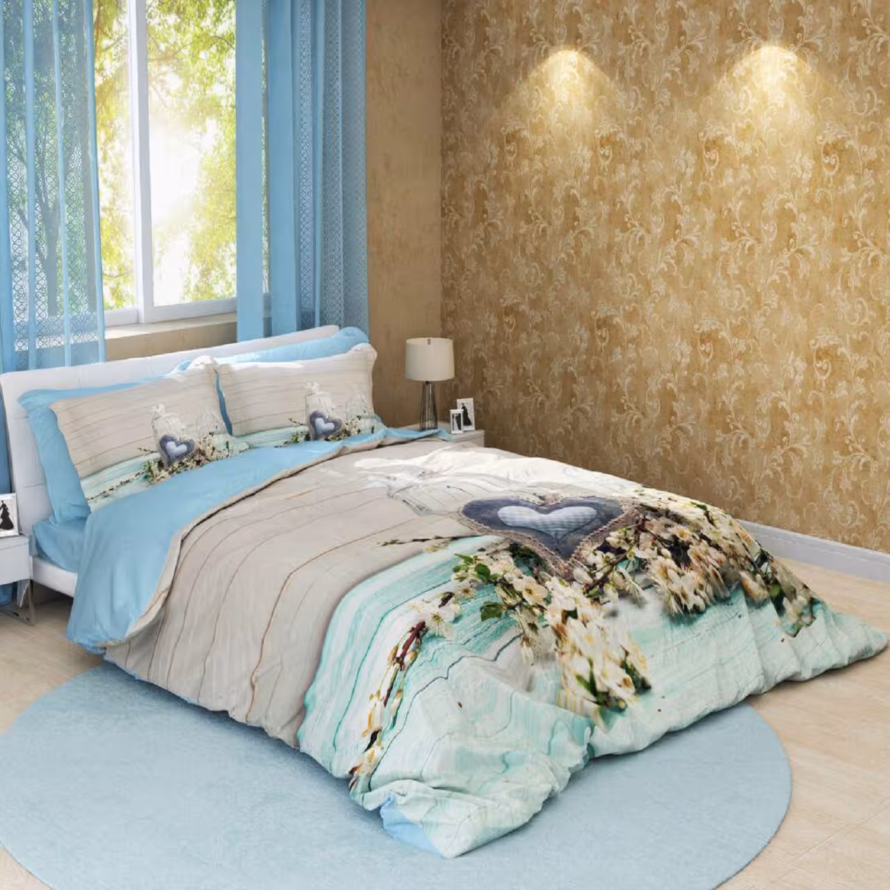 سرویس لحاف روتختی ترکسان کد D162 دو نفره 6 تکه