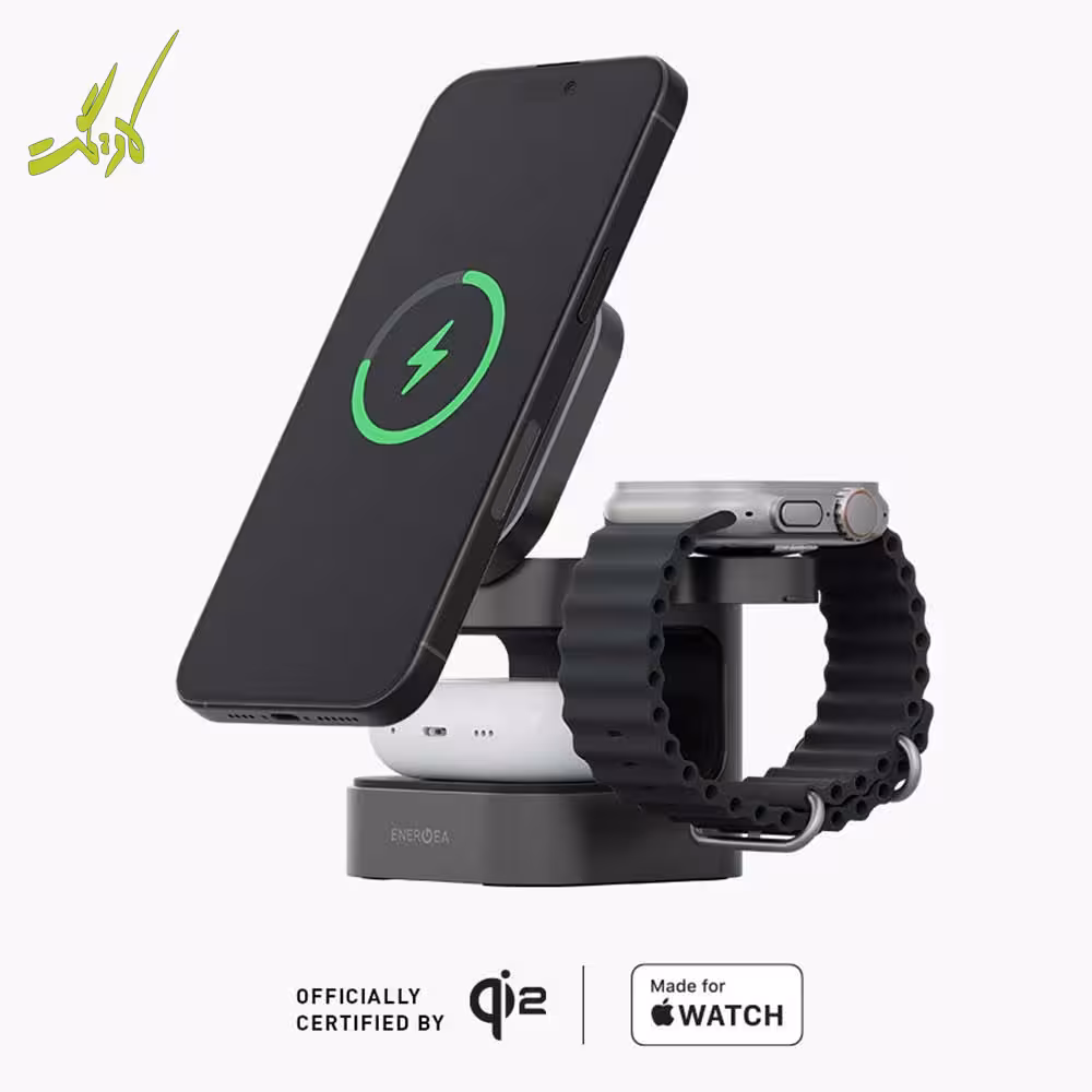 شارژر وایرلس 3 کاره انرجیا Energea MagCube Qi2 Certified 3-in-1
