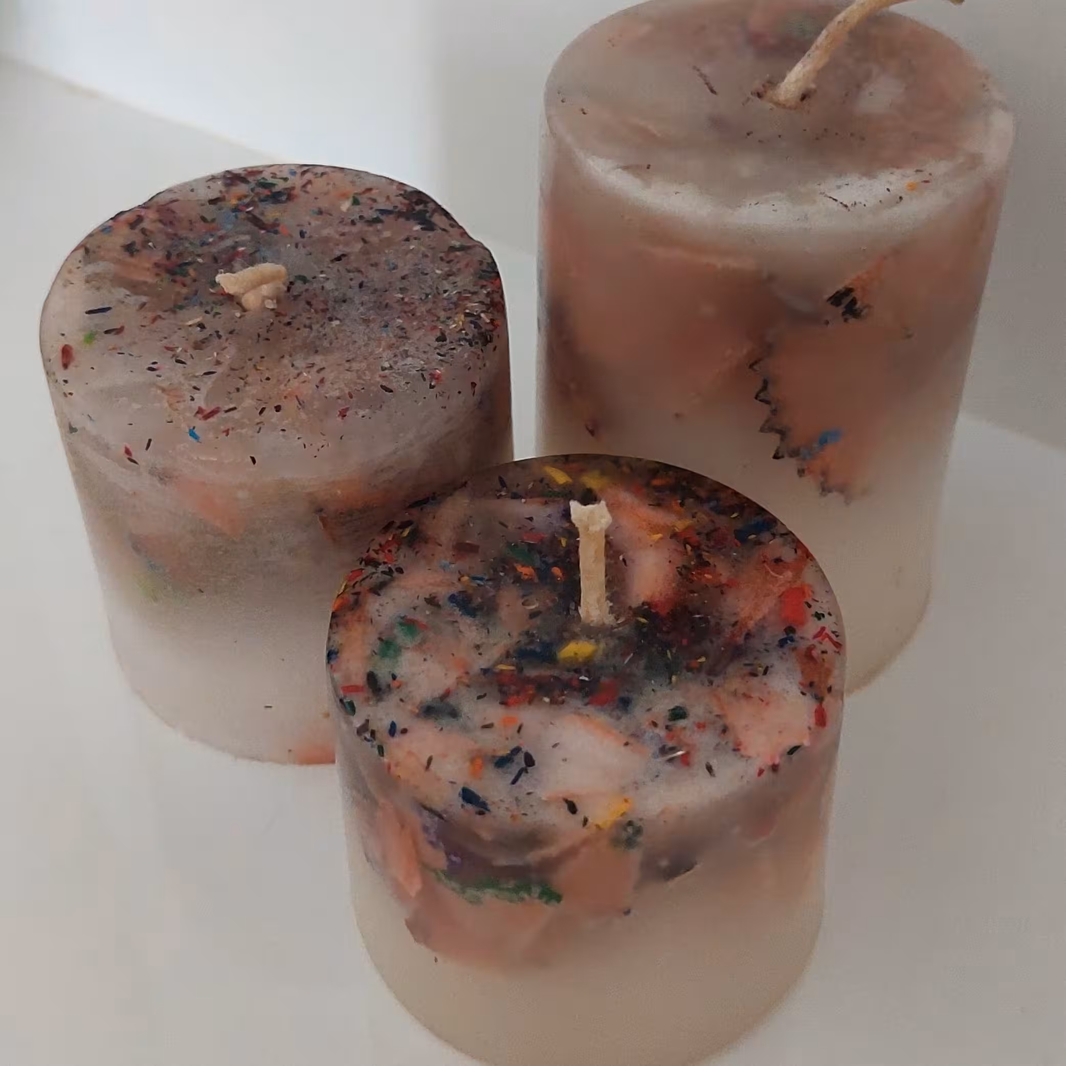 شمع سه تایی با تراش 