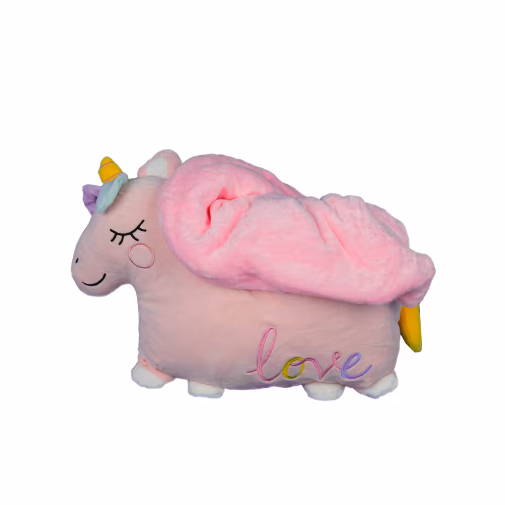 عروسک تک شاخ پتو دار کد 243_941 Unicorn doll with a blanket
