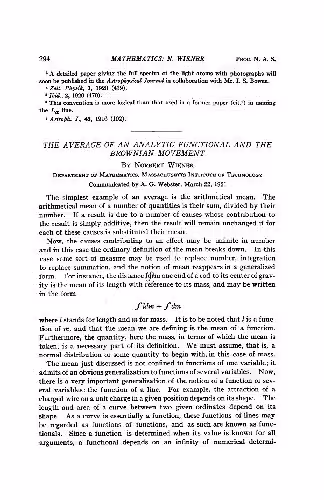 خرید و دانلود نسخه کامل کتاب The Average of an Analytic Functional and the Brownian Movement