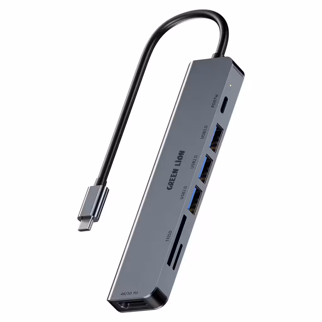هاب یو اس بی سی 7در1 گرین Green Lion 7-in-1 USB-C Hub