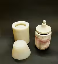 قالب سیلیکونی سنگ مصنوعی  بانکه مخصوص جا ادویه  طرح  راه راه درب مخروطی