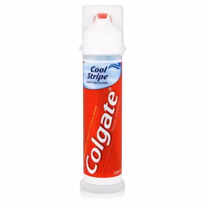 خمیر دندان پمپی کلگیت مدل cool stripe ضد پوسیدگی حجم 100 میل
