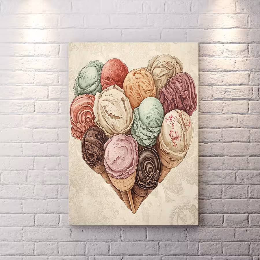 تابلو دکوراتیو طرح بستنی اسکوپی HQCs-2295