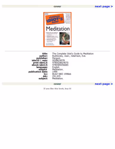 خرید و دانلود نسخه کامل کتاب The Complete Idiot&#039;s Guide to Meditation