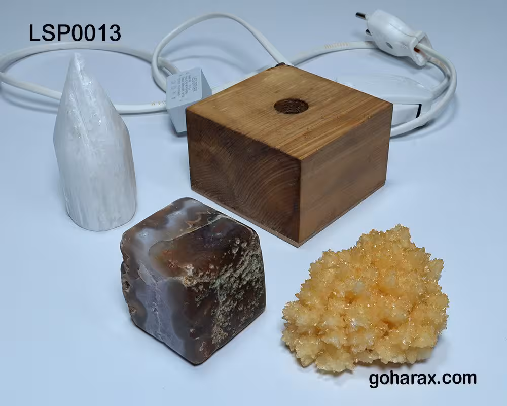 چراغ یوگا سنگ های عقیق سلنایت کلسیت