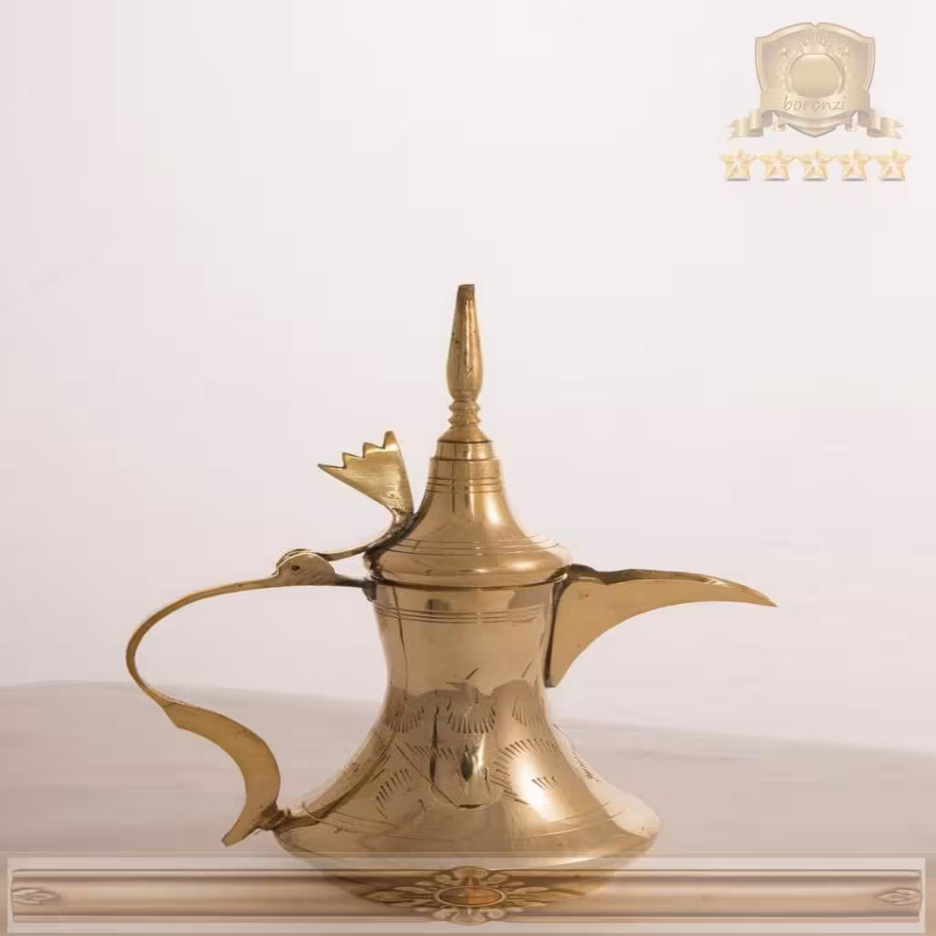 دله قهوه برنجی مدل دبی 18 سانت