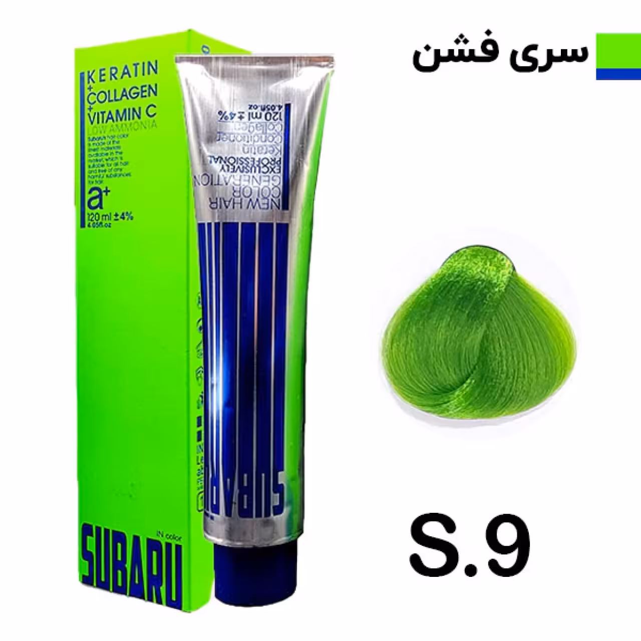 رنگ مو سوبارو شماره S.9 حجم 120 میلی لیتر رنگ سبز فسفری