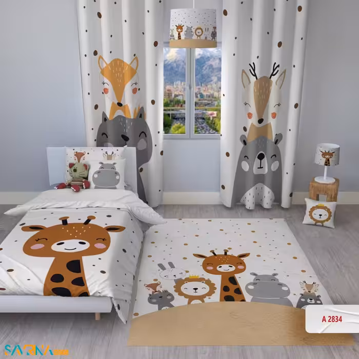 سرویس روتختی طرح حیوانات کیوت یک نفره کد A2834