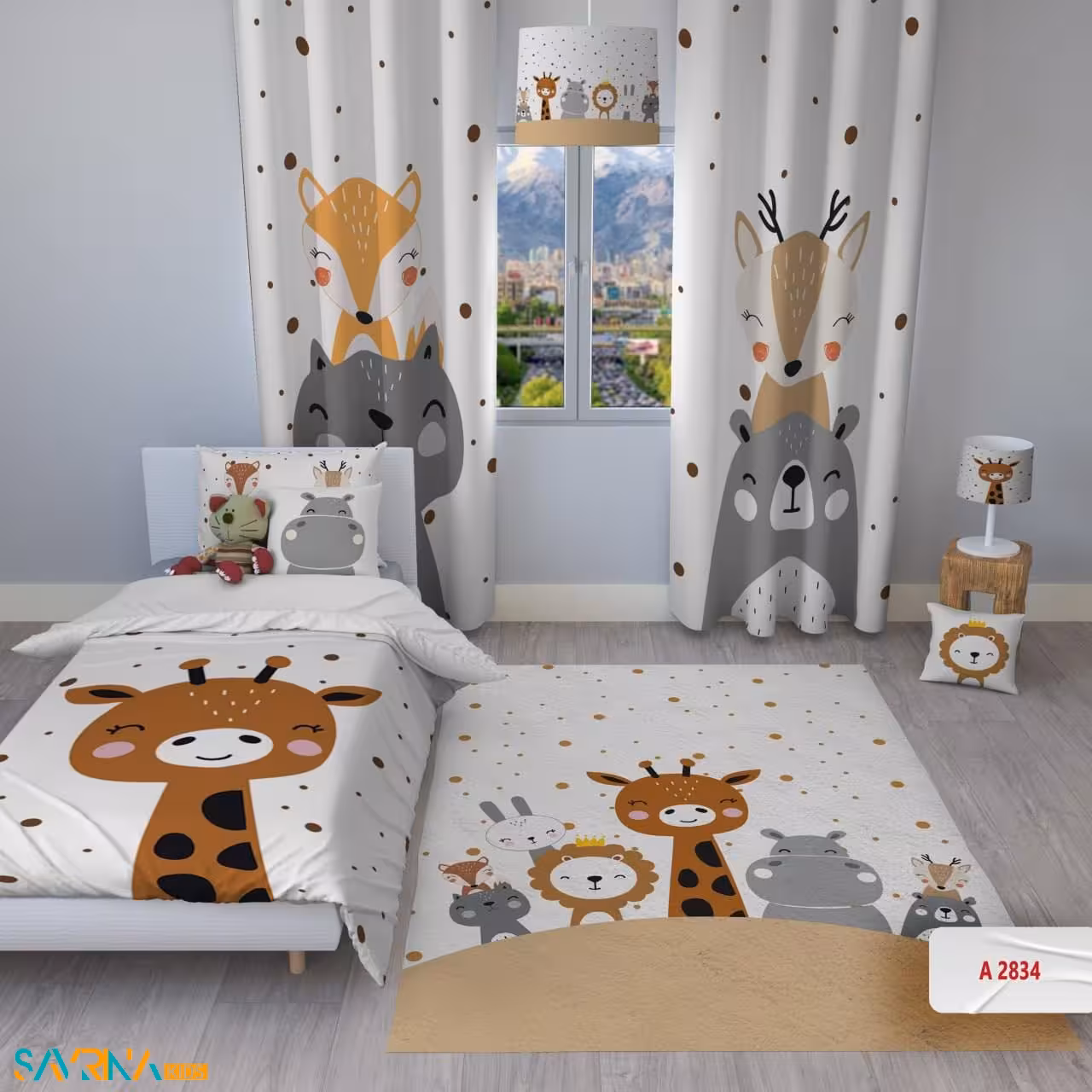 سرویس روتختی طرح حیوانات کیوت یک نفره کد A2834