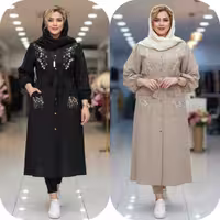 مانتو گلدوزی نهال جنس شانتون شیک و مجلسی
