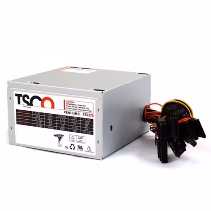 منبع تغذیه کامپیوتر تسکو مدل TP570 به همراه کابل برق