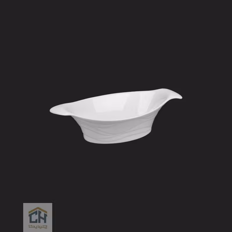 سالاد خوری سرامیکی بیضی متوسط گلدکیش طرح Wave مدل G103829
