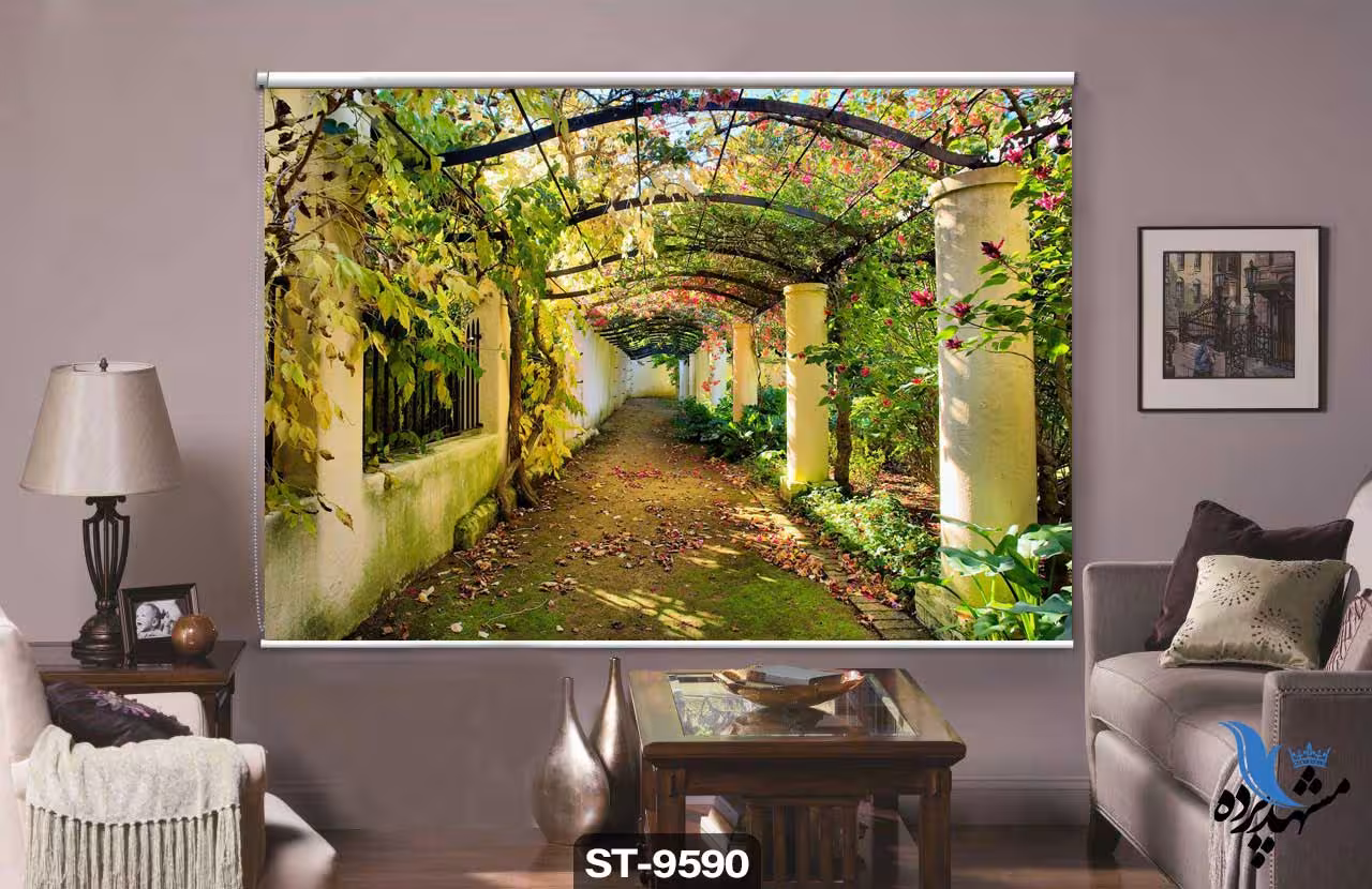 پرده شیدرول تصویری باغ و منظره کد st-9590