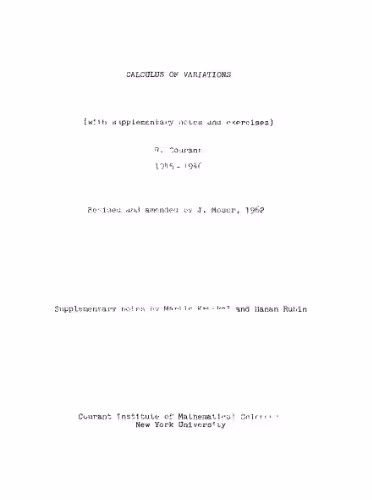 خرید و دانلود نسخه کامل کتاب Calculus of variations: With supplementary notes and exercises