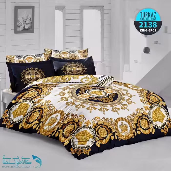 سرویس روتختی طرح ورساچه برند Turkaz کد 2138 دو نفره