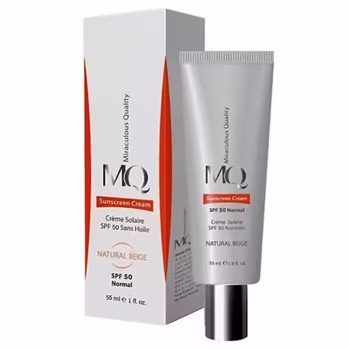 کرم ضدآفتاب نرمال بژ طبیعی SPF50 ام کیو 55 میلی‌لیتر MQ